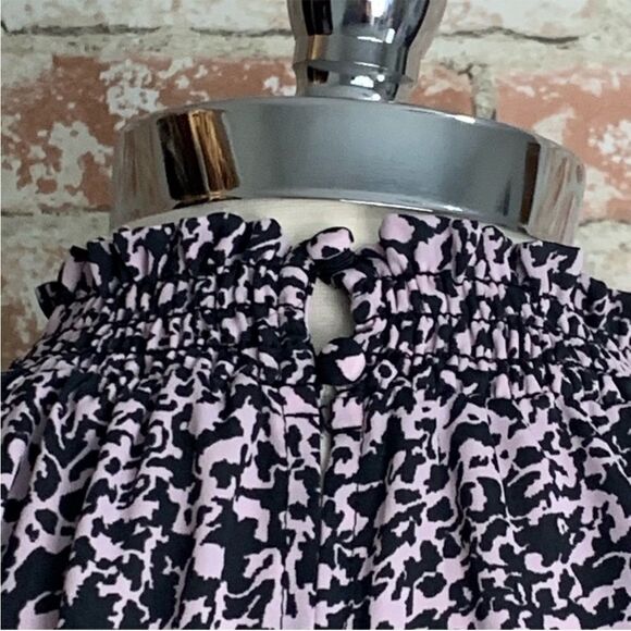 Allison Joy Evereve Mock Neck Blouse Pink Gray Size xs Long Sleeve - Picture 11 of 14